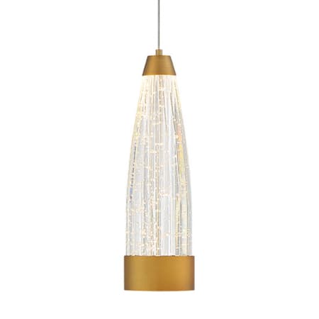 Modern Forms Mystic 4" Wide LED Crystal Mini Pendant Aged Brass