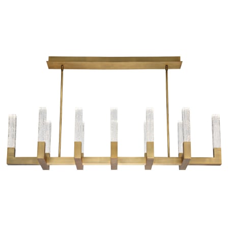Modern Forms Cinema 12 Light 54" Wide Integrated LED Linear Chandelier Aged Brass