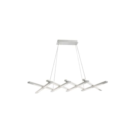Modern Forms Scissors 16 Light 80" Wide LED Linear Chandelier Brushed Aluminum
