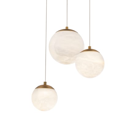 Modern Forms Pisces 3 Light 12" Wide LED Multi Light Pendant Aged Brass