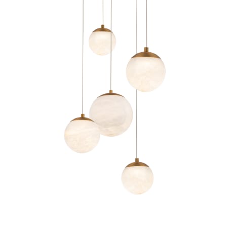 Modern Forms Pisces 5 Light 17" Wide LED Multi Light Pendant Aged Brass