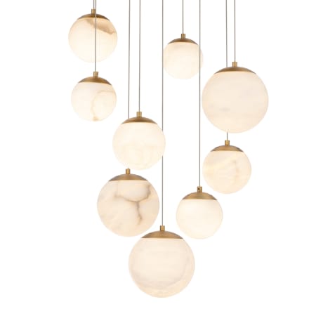 Modern Forms Pisces 9 Light 17" Wide LED Multi Light Pendant Aged Brass