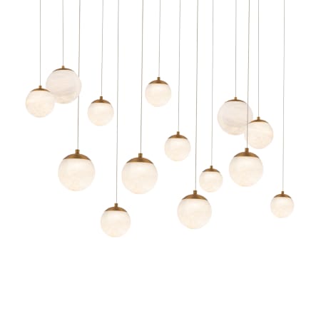 Modern Forms Pisces 14 Light 10" Wide LED Linear Pendant Aged Brass