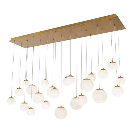 Modern Forms Pisces 23 Light 12" Wide LED Linear Pendant Aged Brass