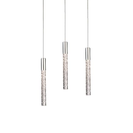 Modern Forms Magic 3 Light 12" Wide LED Multi Light Pendant with Piastra Crystal Shades Polished Nickel