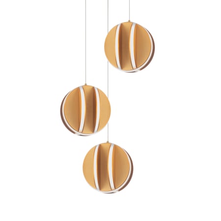 Modern Forms Carillion 12" Wide LED Suspension Multi Light Pendant Aged Brass