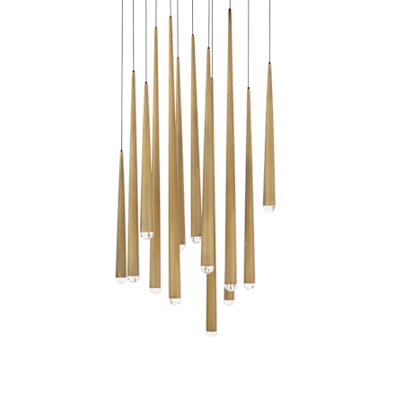 Modern Forms Cascade 13 Light 20" Wide LED Crystal Multi Light Pendant Aged Brass