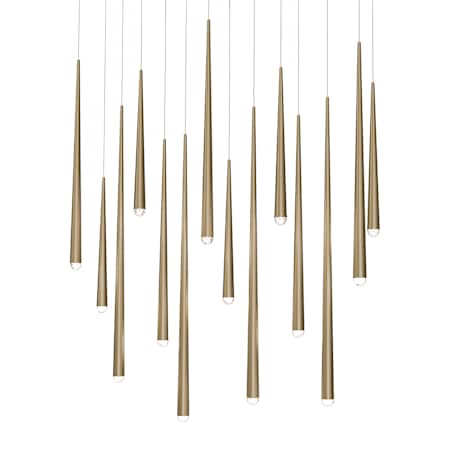 Modern Forms Cascade 14 Light 10" Wide LED Crystal Multi Light Pendant Aged Brass