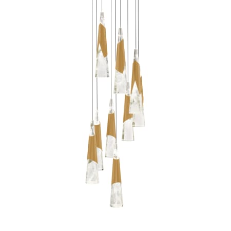 Modern Forms Kilt 9 Light 17" Wide LED Suspension Multi Light Pendant Aged Brass