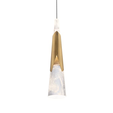Modern Forms Kilt 4" Wide LED Suspension Mini Pendant Aged Brass