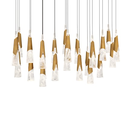 Modern Forms Kilt 23 Light 12" Wide LED Suspension Multi Light Pendant Aged Brass