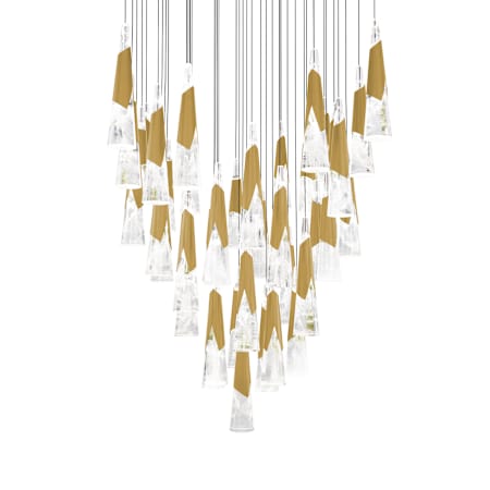 Modern Forms Kilt 41 Light 36" Wide LED Suspension Multi Light Pendant Aged Brass