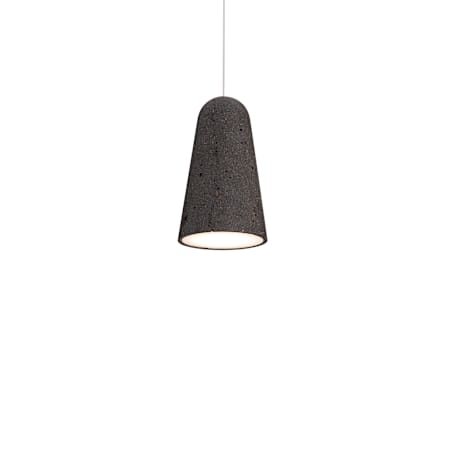 Modern Forms Pompeii 6" Wide LED Mini Pendant with Textured Stone Shade - 2700K Basalt Stone / Black