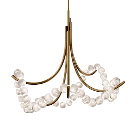 Modern Forms Parel 37" Wide LED Abstract Chandelier with Spanish Alabaster Orbs Aged Brass