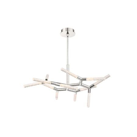Modern Forms Kryptonite 32" Wide LED Abstract Chandelier with Clear Piastra Glass Shades Polished Nickel