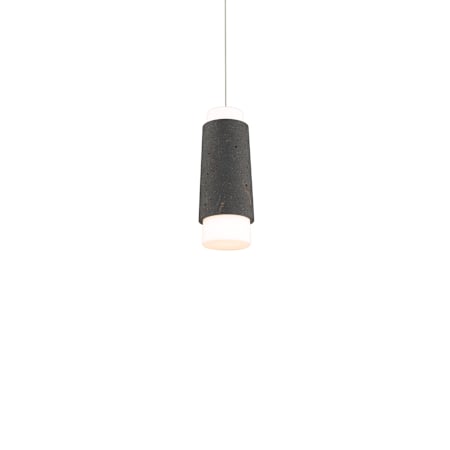 Modern Forms Chauncey 5" Wide LED Mini Pendant with Stone and Opal Glass Shade - 3500K Basalt Stone / Black