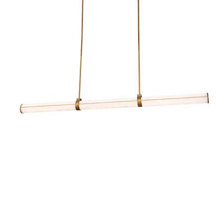 Modern Forms Clique 48" Wide LED Linear Chandelier with Spanish Alabaster Shade Aged Brass