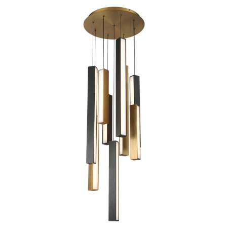 Modern Forms Chaos 9 Light 17" Wide LED Multi Light Pendant Aged Brass / Black