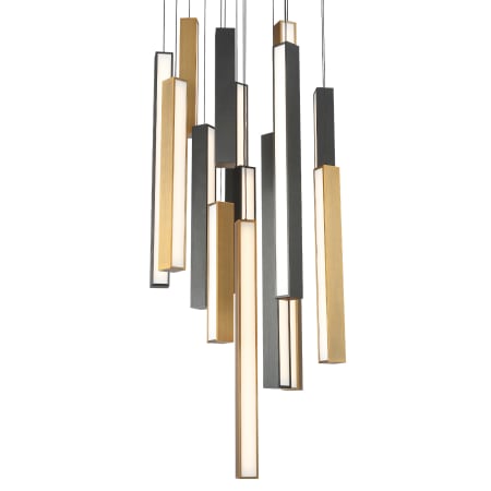 Modern Forms Chaos 15 Light 23" Wide LED Multi Light Pendant Aged Brass / Black