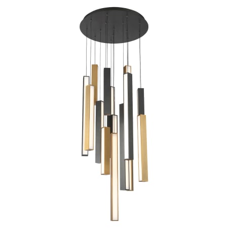 Modern Forms Chaos 15 Light 23" Wide LED Multi Light Pendant Black / Aged Brass
