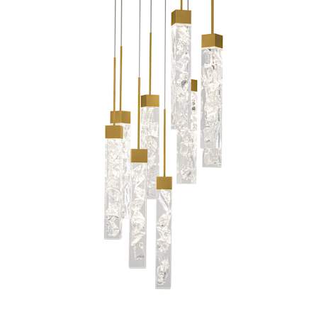Modern Forms Minx 9 Light 17" Wide LED Crystal Multi Light Pendant Aged Brass