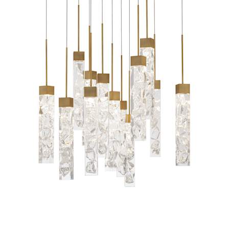 Modern Forms Minx 13 Light 20" Wide LED Crystal Multi Light Pendant Aged Brass