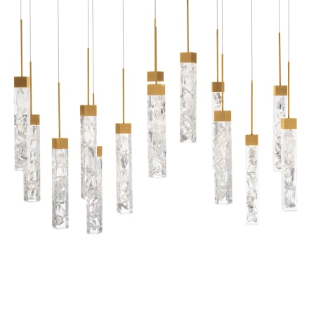 Modern Forms Minx 14 Light 10" Wide LED Crystal Multi Light Pendant Aged Brass