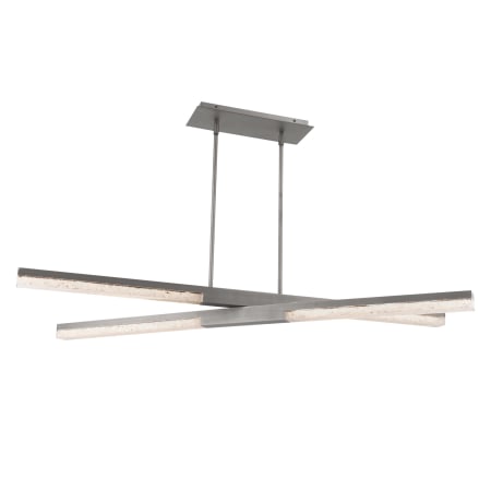 Modern Forms Minx 2 Light 48" Wide LED Linear Chandelier with Reclaimed K5 Crystal Shades Antique Nickel
