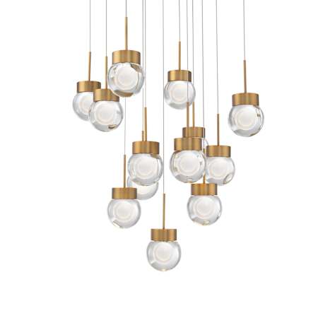 Modern Forms Double Bubble 13 Light 20" Wide LED Suspension Multi Light Pendant Aged Brass