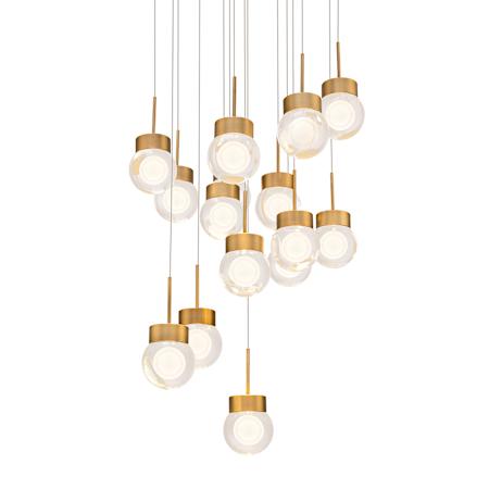 Modern Forms Double Bubble 15 Light 23" Wide LED Suspension Multi Light Pendant Aged Brass