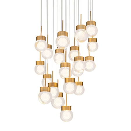 Modern Forms Double Bubble 21 Light 26" Wide LED Suspension Multi Light Pendant Aged Brass