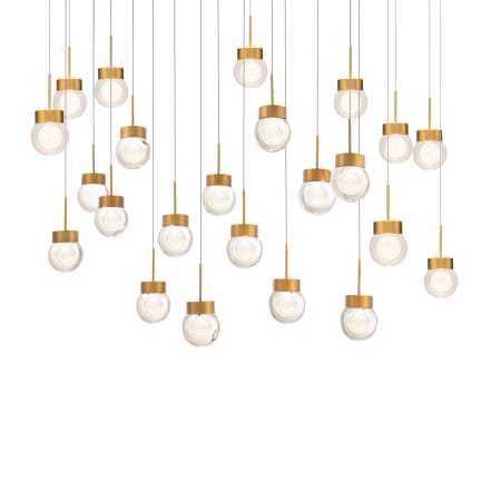 Modern Forms Double Bubble 23 Light 14" Wide LED Suspension Multi Light Pendant Aged Brass