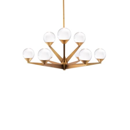 Modern Forms Double Bubble 9 Light 27" Wide LED Globe Chandelier Aged Brass