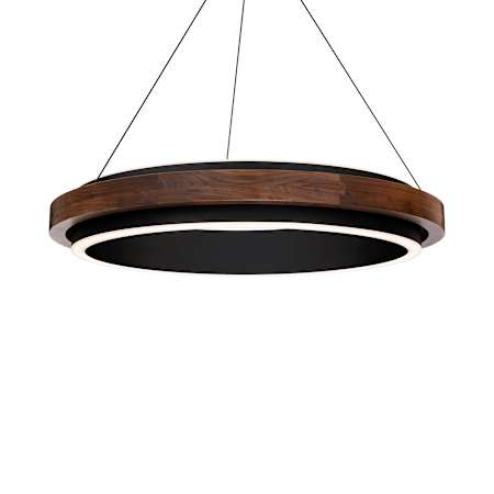 Modern Forms Delaney 30" Wide LED Ring Chandelier Black / Dark Walnut
