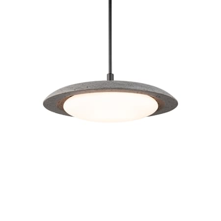 Modern Forms Saturno 20" Wide LED Pendant with Opal Glass Shade Basalt Stone / Black