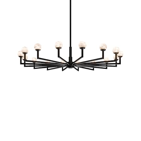 Modern Forms Glammis 33" Wide LED Chandelier with Natural Spanish Alabaster Shades Black