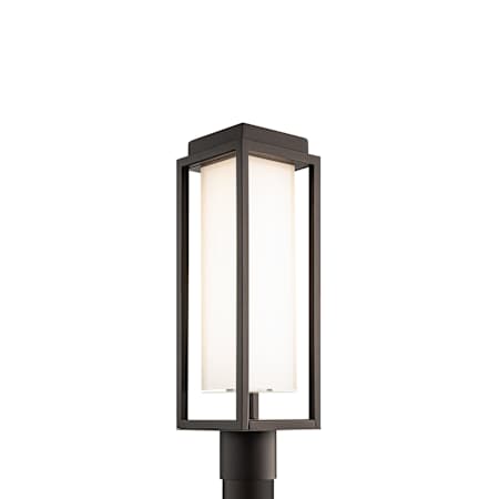 Modern Forms Framed 20" Tall LED Post Light with Mitered Glass Shade Bronze