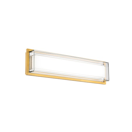 Modern Forms Ice Bar 20" Wide LED Bath Bar with Mitered Glass Shade - 2700K Aged Brass