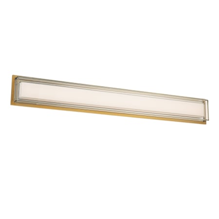 Modern Forms Ice Bar 38" Wide LED Bath Bar with Mitered Glass Shade - 2700K Aged Brass
