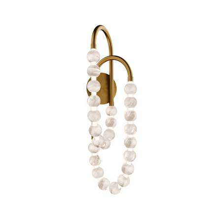 Modern Forms Parel 27" Tall LED Wall Sconce with Spanish Alabaster Orbs Aged Brass