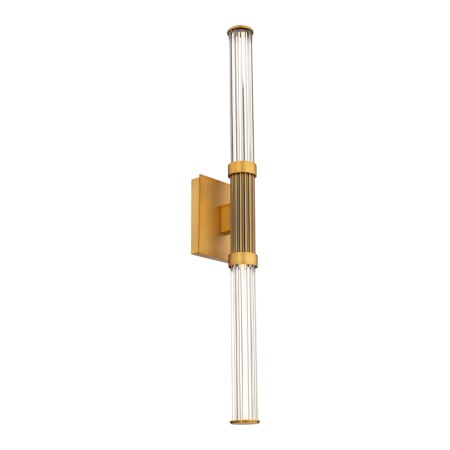 Modern Forms Ribeye 28" Tall LED Wall Sconce with Reeded Glass Shades Aged Brass