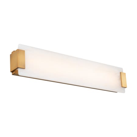 Modern Forms Quarry 28" Wide ADA LED Bath Bar with Spanish Alabaster Shade Aged Brass