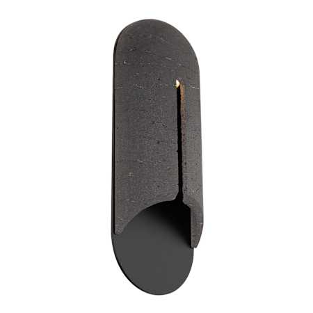 Modern Forms Clog 22" Tall LED Outdoor Wall Sconce with Textured Stone Shade - 3500K Basalt Stone / Black