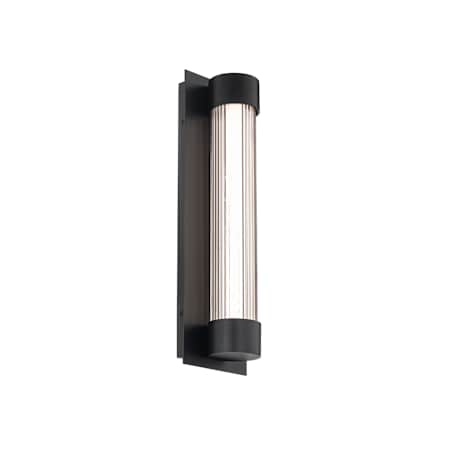 Modern Forms Chyzel 18" Tall LED Outdoor Wall Sconce with Clear, Ribbed Glass Shade - 2700K Black