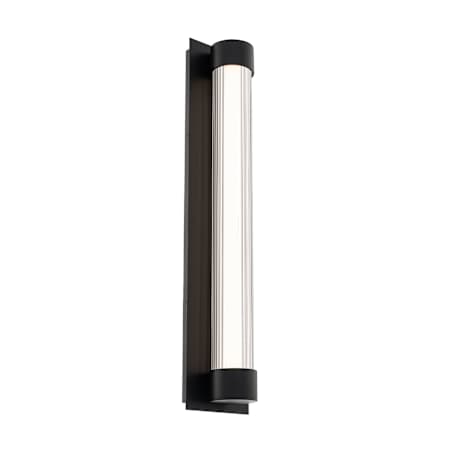 Modern Forms Chyzel 26" Tall LED Outdoor Wall Sconce with Clear, Ribbed Glass Shade - 2700K Black