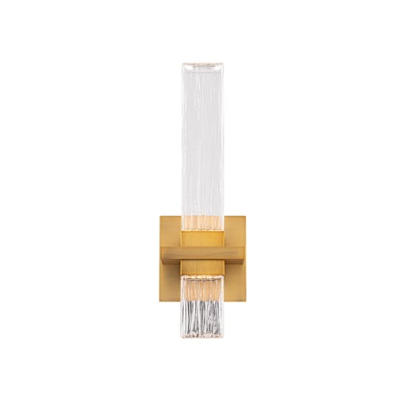 Modern Forms Cinaplex 15" Tall LED Bathroom Sconce with Clear, Textured Glass Shades Aged Brass