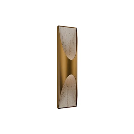 Modern Forms Kastlerock 24" Tall LED Wall Sconce Beige Travertine / Aged Brass