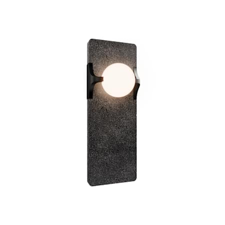 Modern Forms Okemo 14" Tall LED Wall Sconce with Mouth-Blown Opal Glass Shade Basalt Stone / Black