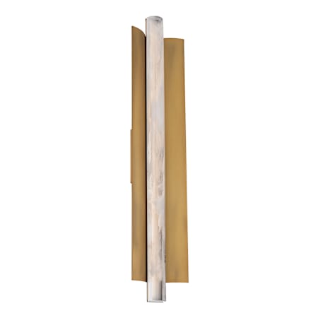 Modern Forms Rapper 24" Tall LED Wall Sconce with Hazy Cloud Acrylic Shade Aged Brass