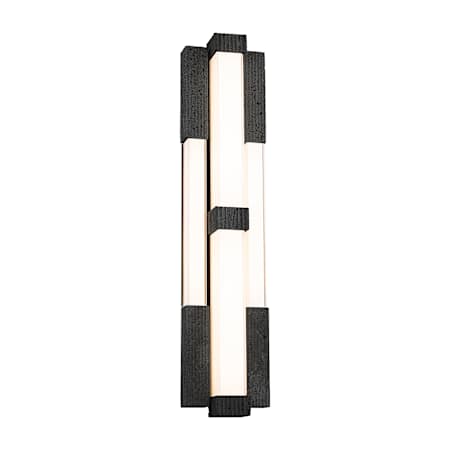 Modern Forms Conan 28" Tall LED Wall Sconce with Mitered Glass Shades Basalt Stone / Black